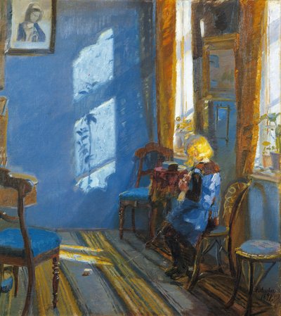 Luce del sole nella stanza blu da Anna Ancher